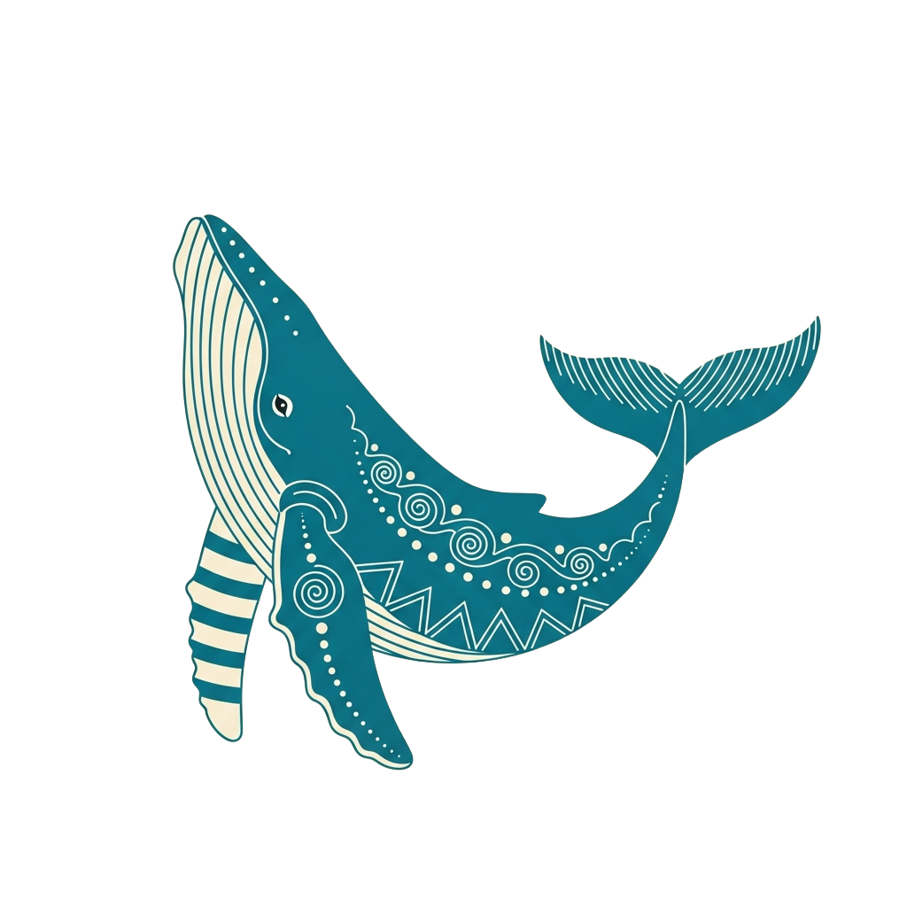 Ilustración decorativa de la ballena AWÁ, símbolo del contexto que acompaña al estudiante